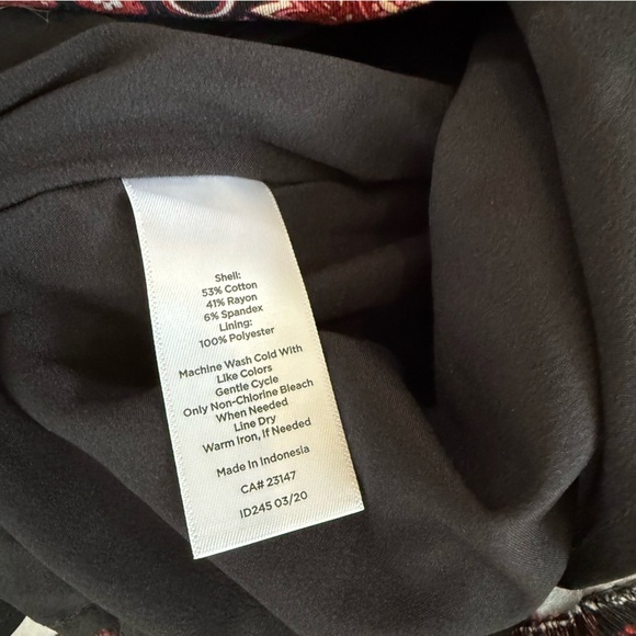 Talbots Size 12 Pink Paisley Cotton Blend Pencil Skirt - Picture 5 of 6